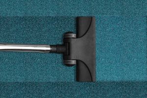 cleaning a carpet